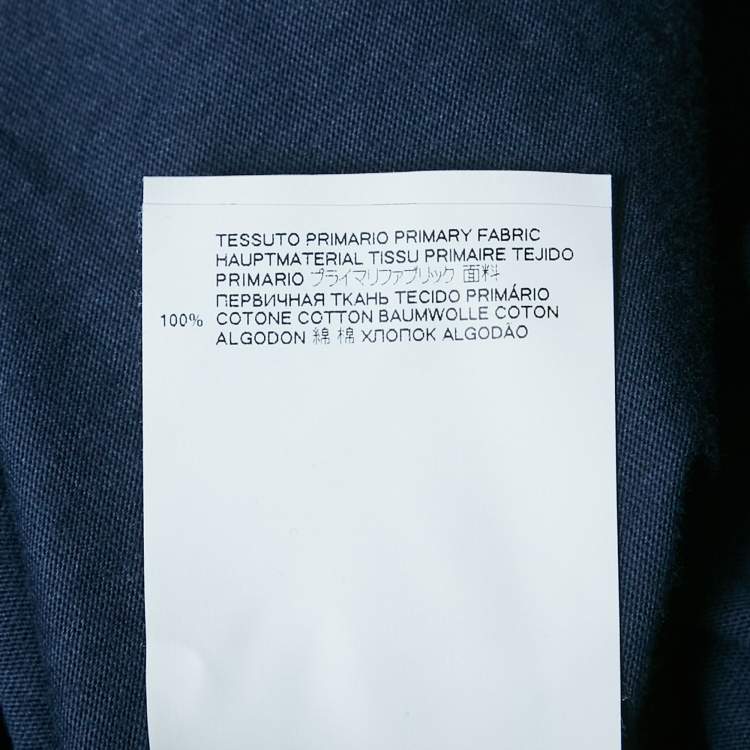 Pre Owned Marni Navy Blue Printed Cotton Crew Neck T-Shirt XL