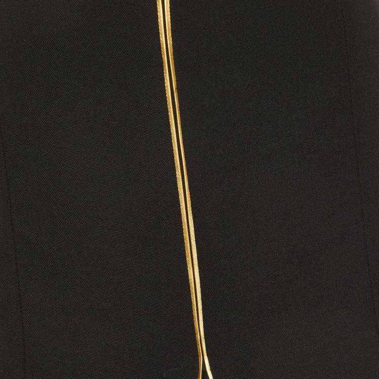 Pre Owned Marni Black Wool Pleated Detail Midi Skirt L
