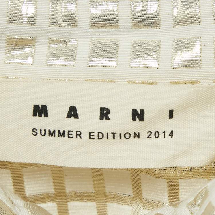 مملوكة مسبقًا Marni Cream Lurex and Cotton Tunic S