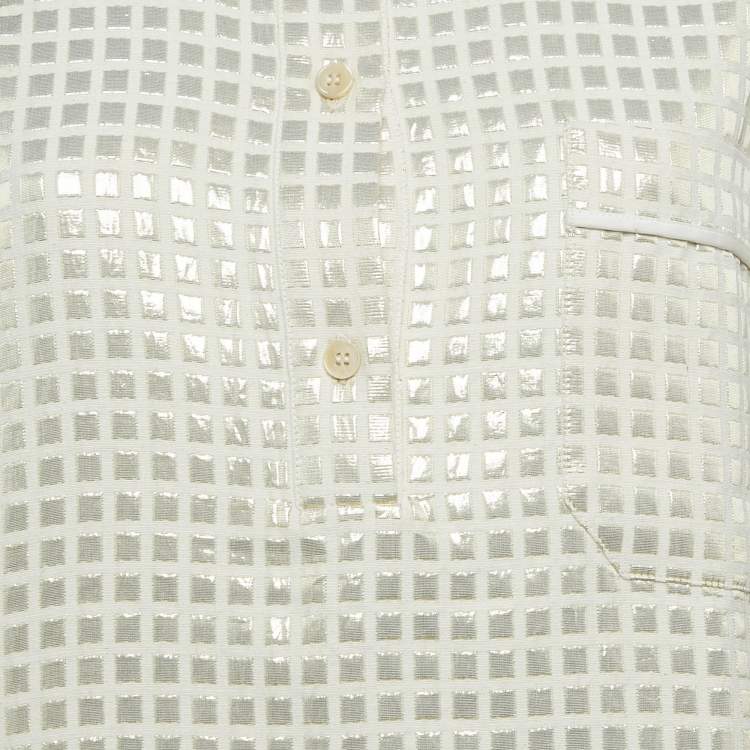 مملوكة مسبقًا Marni Cream Lurex and Cotton Tunic S