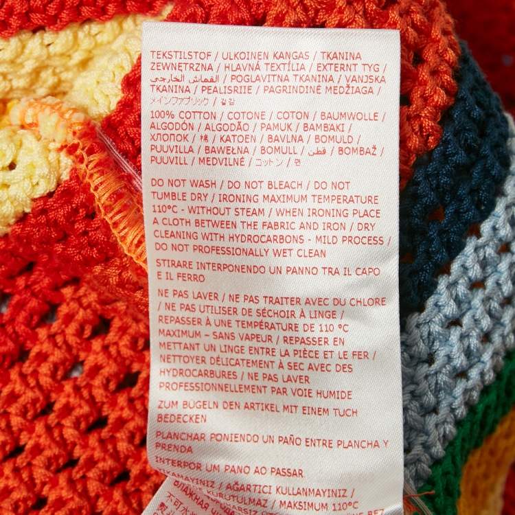 Pre Owned Marni x No Vacancy Inn Multicolor Stripe Crochet Mini Dress L