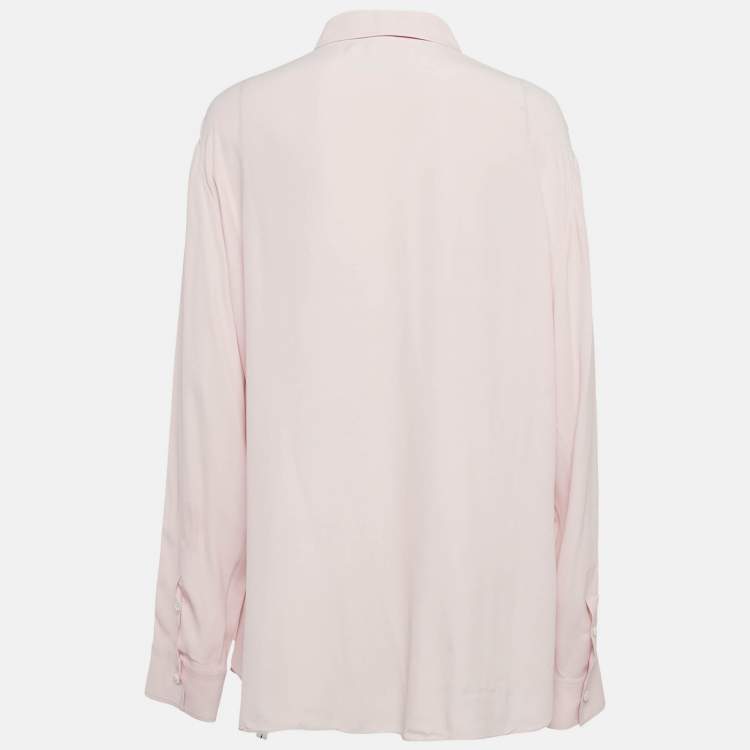 Pre Owned Marni Pink Crepe Button Front Long Shirt M