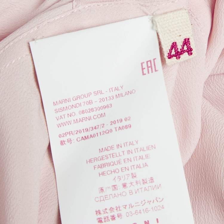 Pre Owned Marni Pink Crepe Button Front Long Shirt M