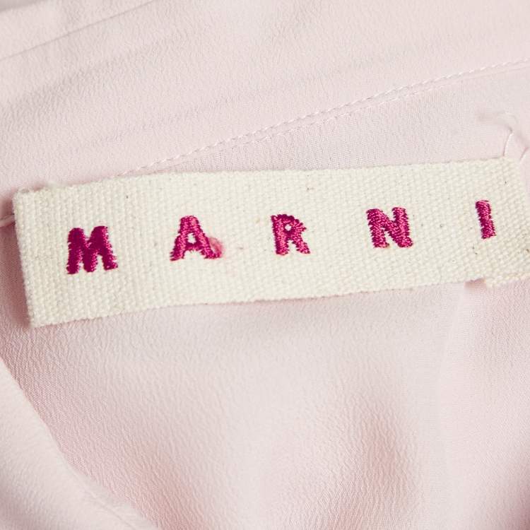 Pre Owned Marni Pink Crepe Button Front Long Shirt M