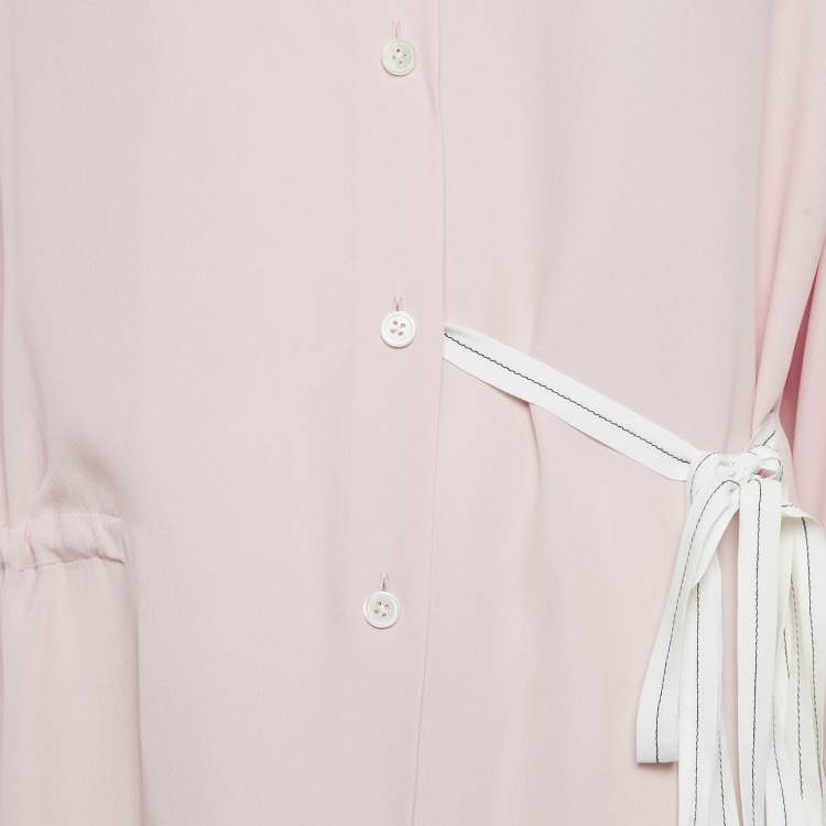 Pre Owned Marni Pink Crepe Button Front Long Shirt M