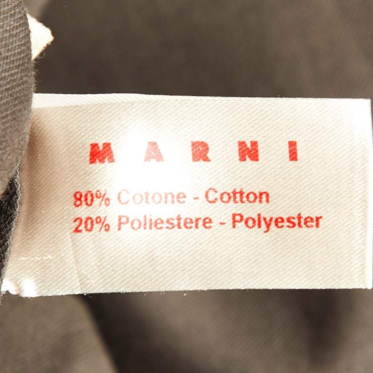 Pre Owned Marni Brown Cotton Blend Shift Dress L