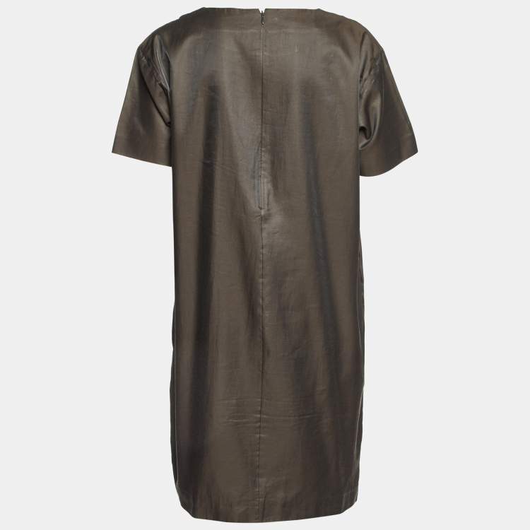 Pre Owned Marni Brown Cotton Blend Shift Dress L
