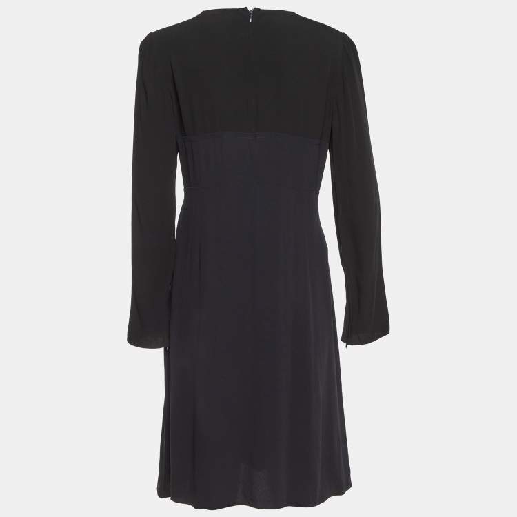Pre Owned Marni Black Crepe Long Sleeve Midi Dress M