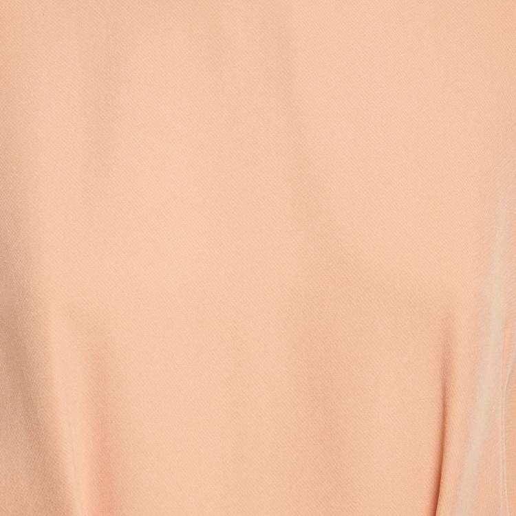 Pre Owned Marni Orange Crepe Pleated Sleeveless Short Dress M