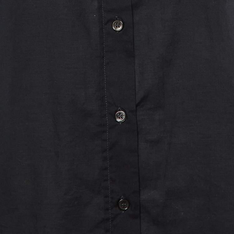 Pre Owned Marni Midnight Blue Cotton Short Sleeve Shirt M