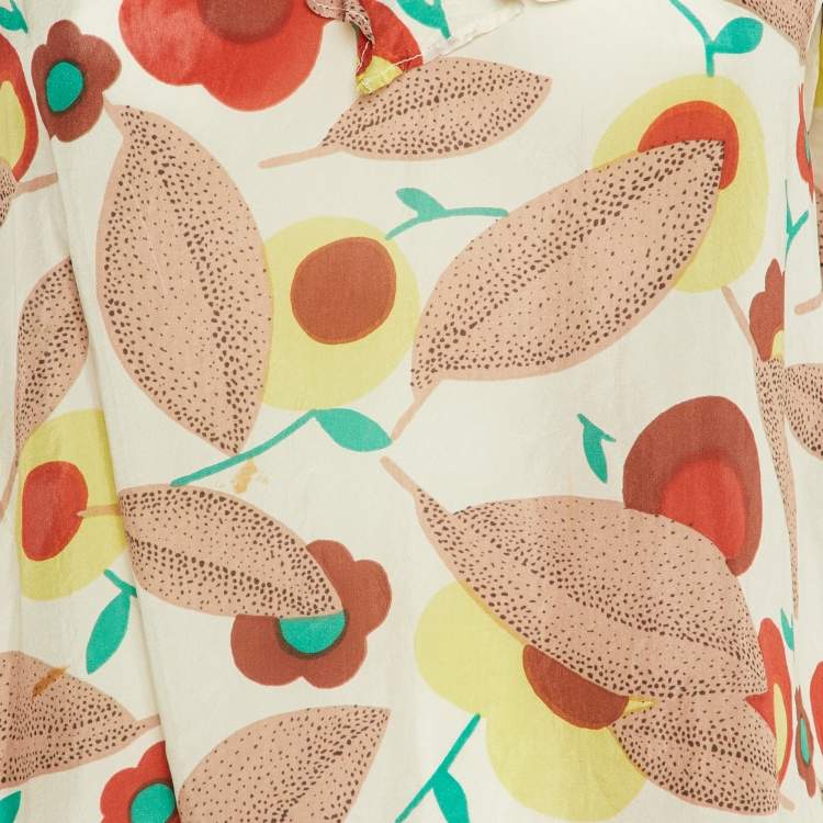 Pre Owned Marni Multicolor Floral Printed Silk Top S