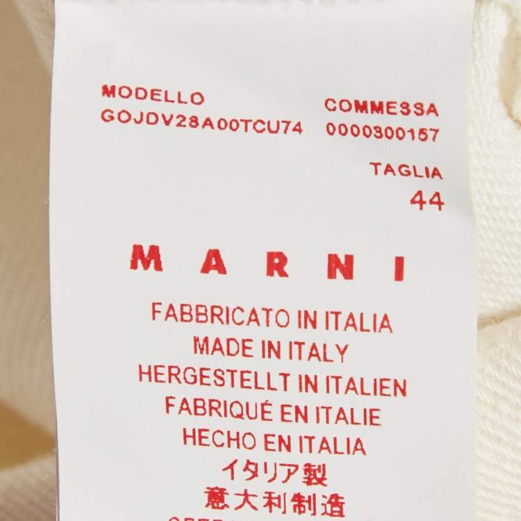Pre Owned Marni White Denim Asymmetric Skirt XL