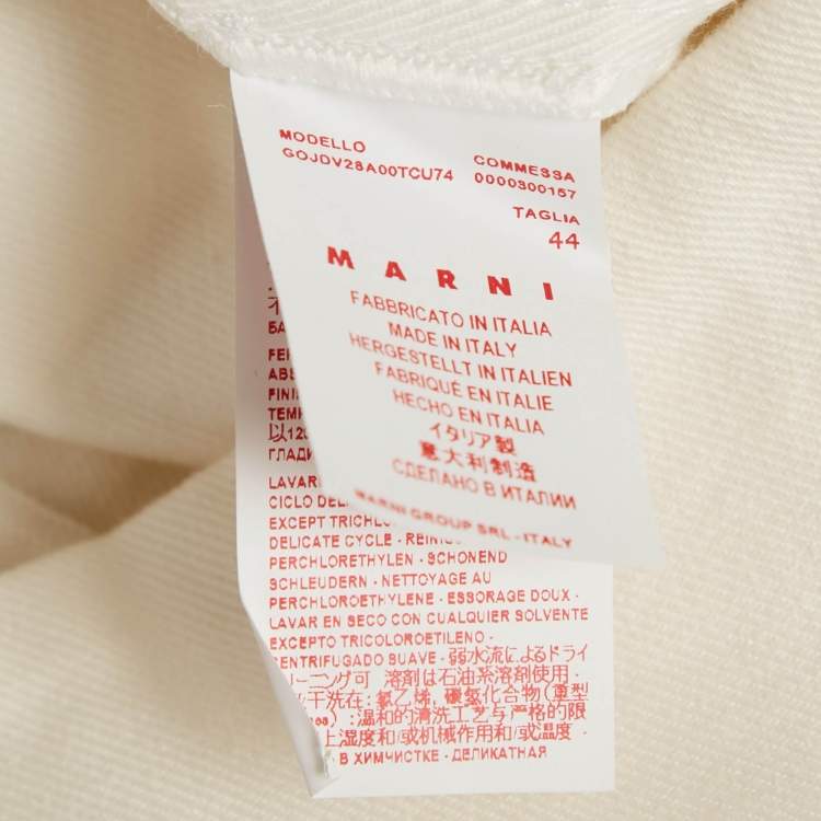 Pre Owned Marni White Denim Asymmetric Skirt XL
