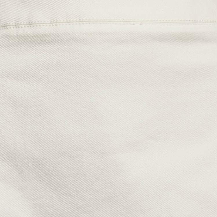 Pre Owned Marni White Denim Asymmetric Skirt XL