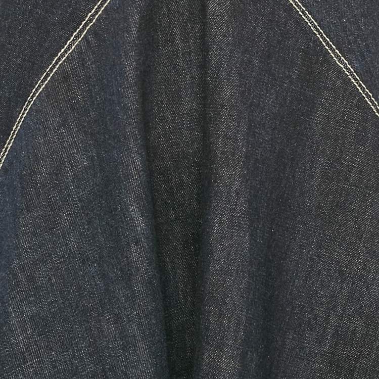 Pre Owned Marni Blue Denim Asymmetric Flared Midi Skirt XXL Waist 33"