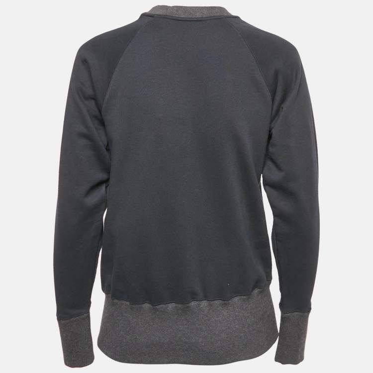 Pre Owned Marni Navy Blue Cotton Crew Neck Long Sleeve Sweatshirt S