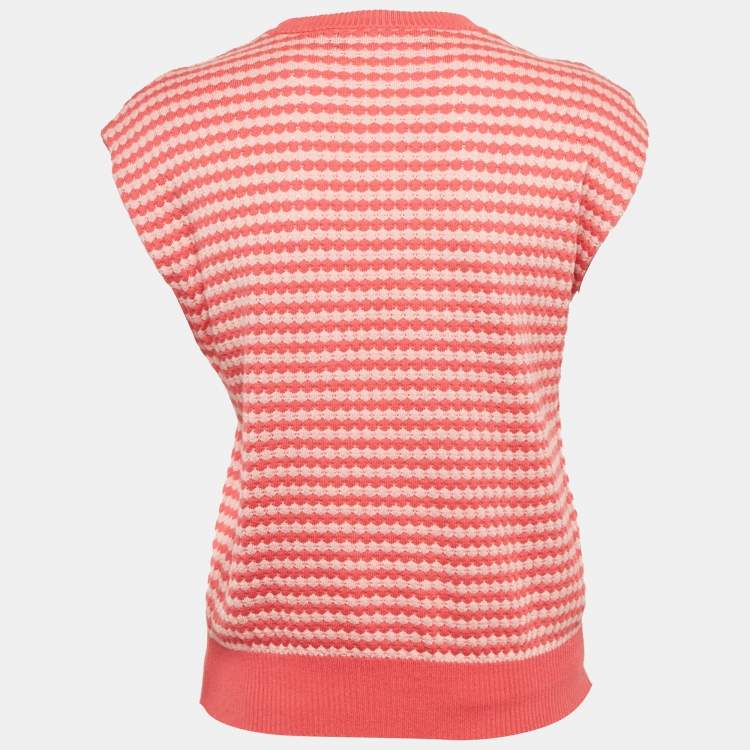 Pre Owned Marni Pink Honeycomb Pattern Cotton Sleeveless Jumper M