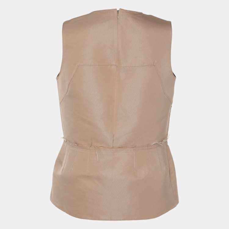 Pre Owned Marni Beige Satin Sleeveless Top S