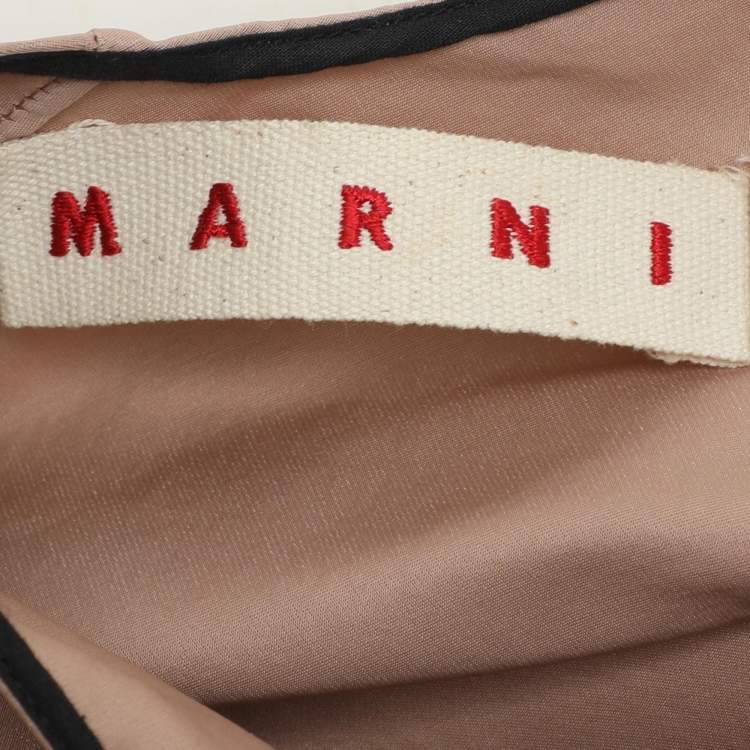 Pre Owned Marni Beige Satin Sleeveless Top S