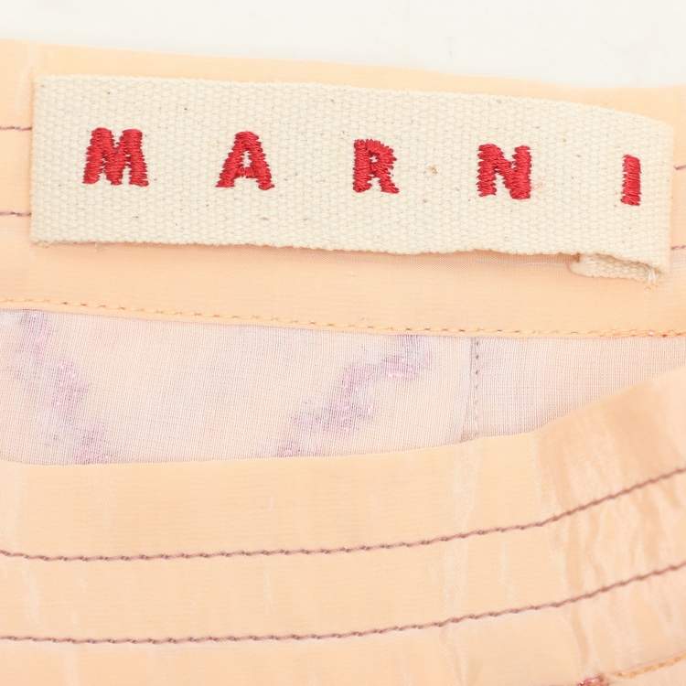 Pre Owned Marni Peach Taffeta Embroidered Eyelet Detail Skirt S