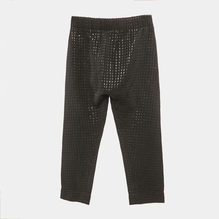 Pre Owned Marni Black Checks Lurex Trousers M
