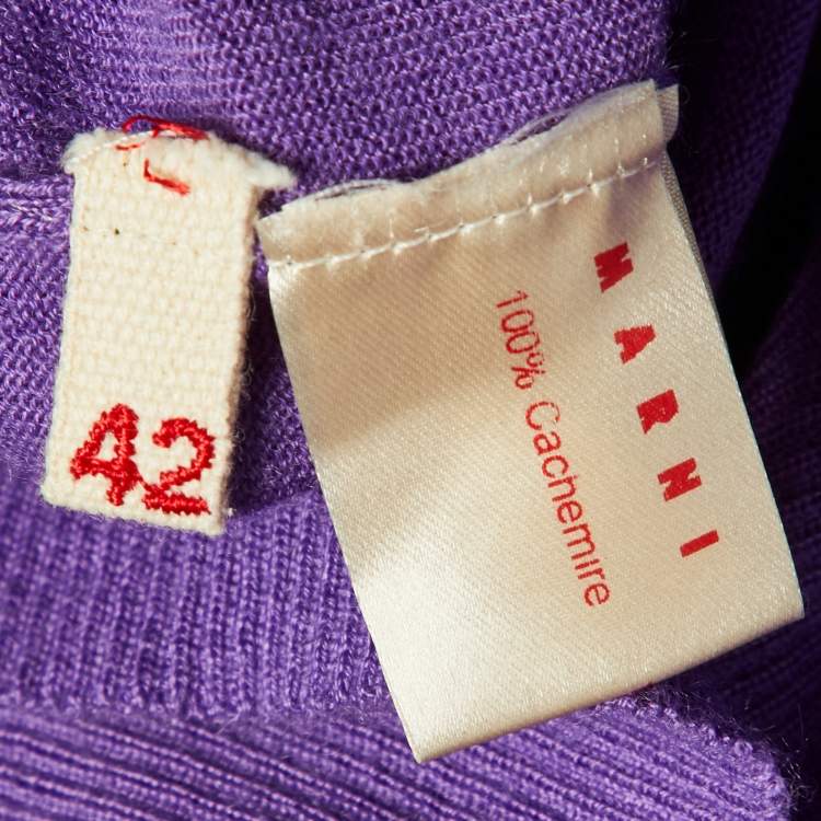 Pre Owned Marni Purple Cashmere Double Breasted Cardigan M