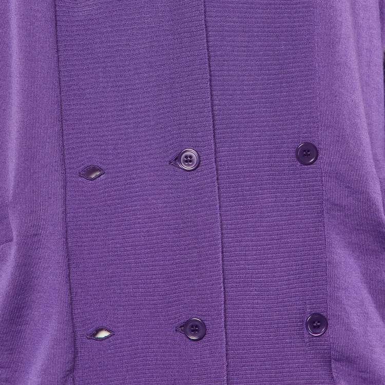 Pre Owned Marni Purple Cashmere Double Breasted Cardigan M