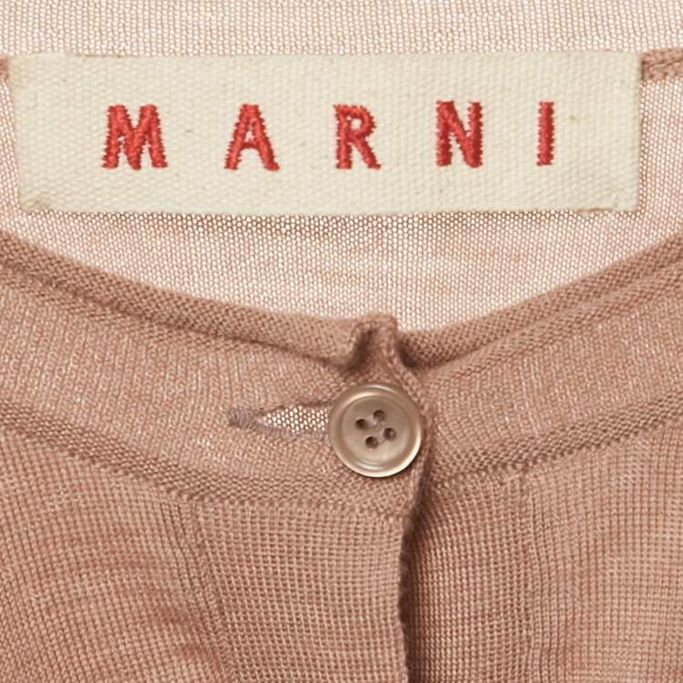 Pre Owned Marni Pale Pink Cashmere Knit Cardigan S