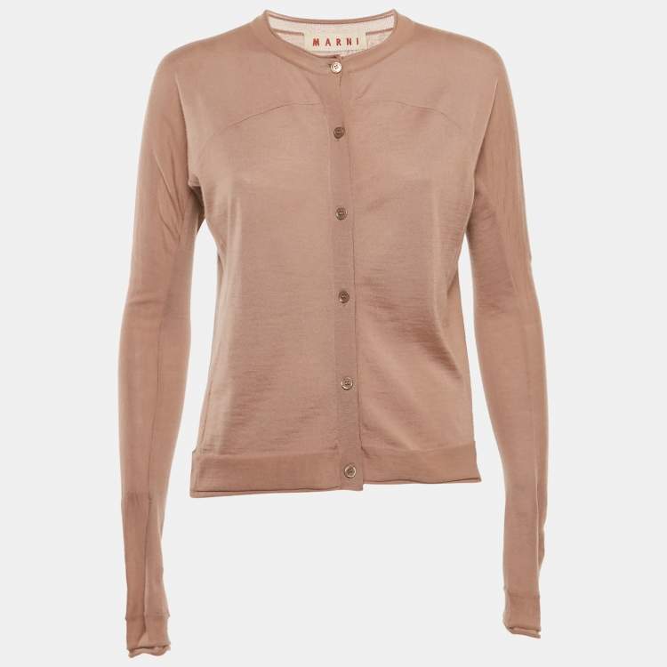Pre Owned Marni Pale Pink Cashmere Knit Cardigan S