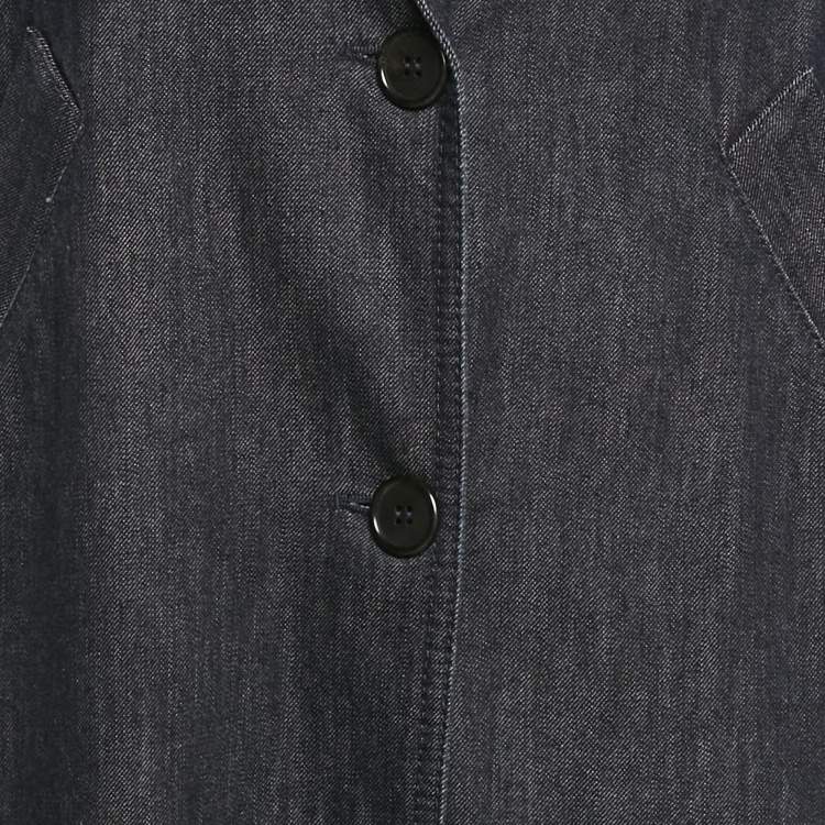 Pre Owned Marni Blue Denim Sleeve Print Oversized Coat S