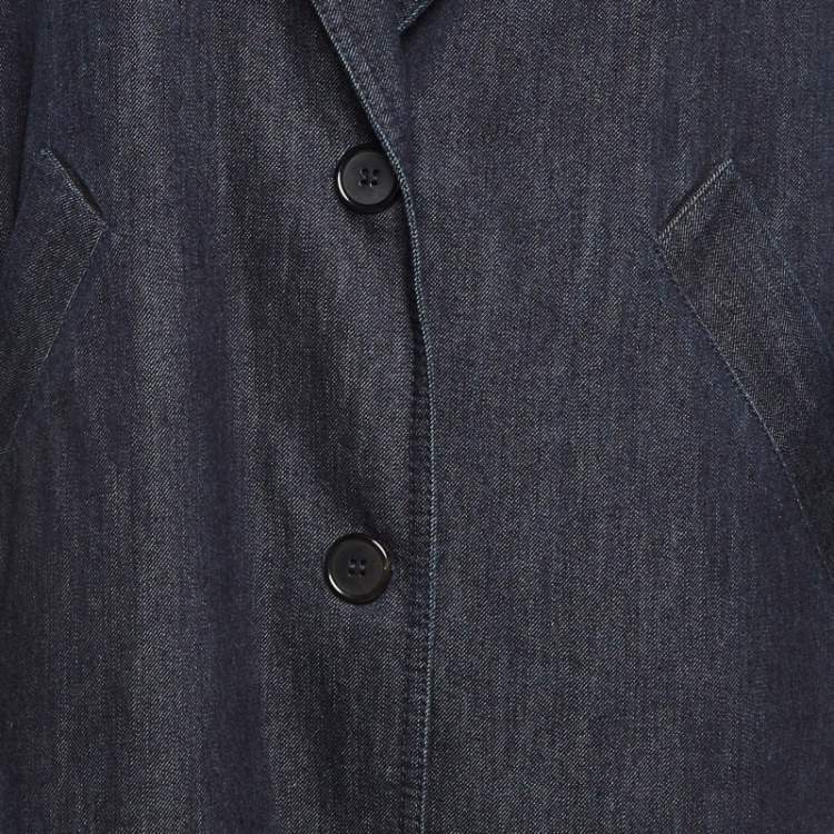 Pre Owned Marni Dark Blue Denim Button Front Long Coat S