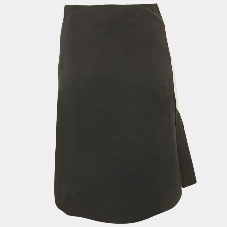 Pre Owned Marni Black Cotton Blend Pleated Knee Length Skirt S 
