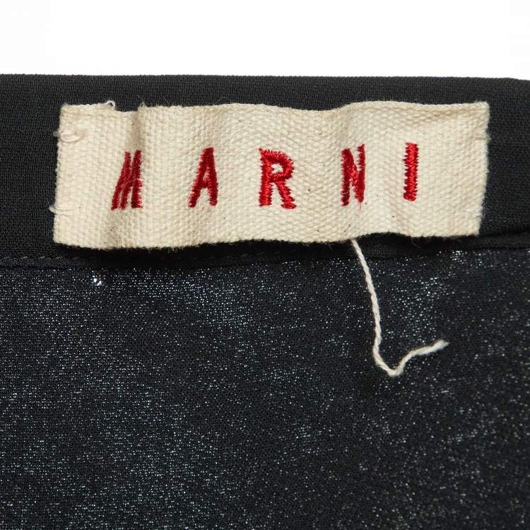 Pre Owned Marni Black Crepe Knee Length Skirt L