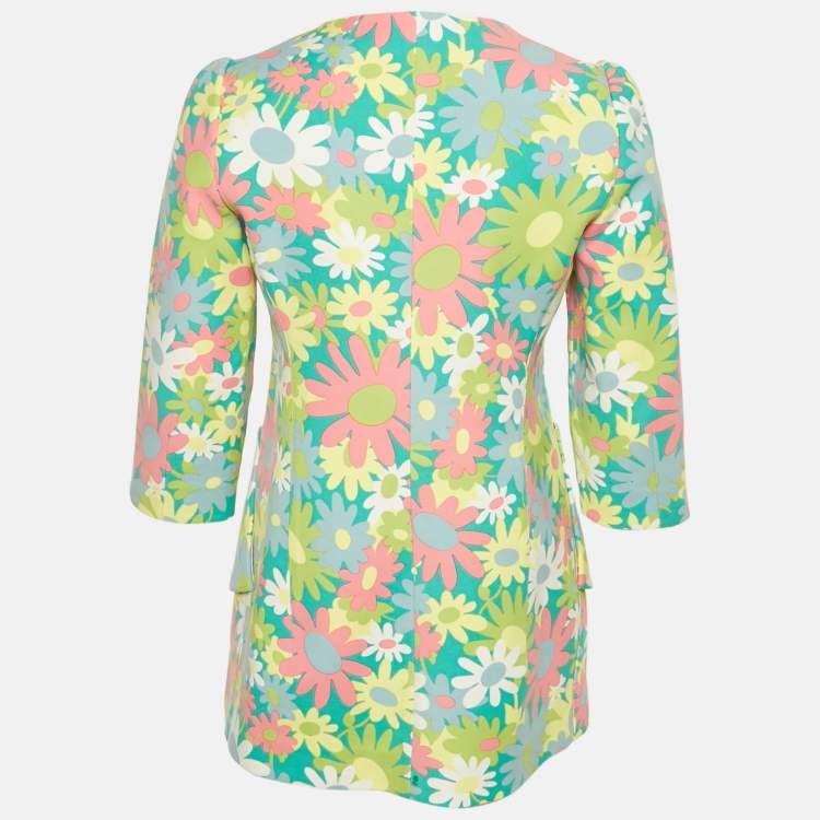 Pre Owned Marni Green Floral Print Cotton Jacket S