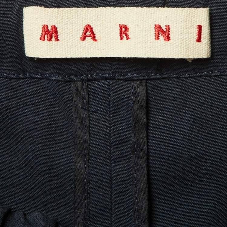 مملوكة مسبقًا بنطلون مارني قطن أزرق كحلي بخصر مرن مقاس متوسط - ميديم