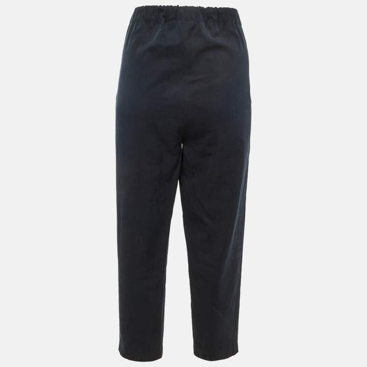 مملوكة مسبقًا بنطلون مارني قطن أزرق كحلي بخصر مرن مقاس متوسط - ميديم