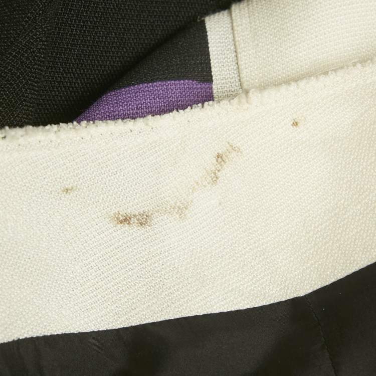 Pre Owned تنورة ميدي مارني قنب مخلوط مخططة بنفسجي/أسود ملتفة مقاس متوسط - ميديوم