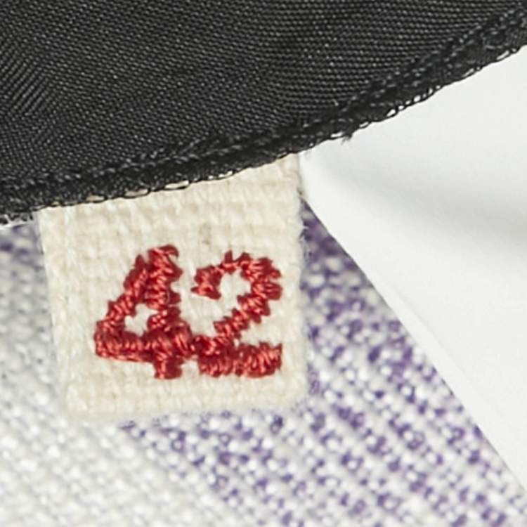 Pre Owned تنورة ميدي مارني قنب مخلوط مخططة بنفسجي/أسود ملتفة مقاس متوسط - ميديوم