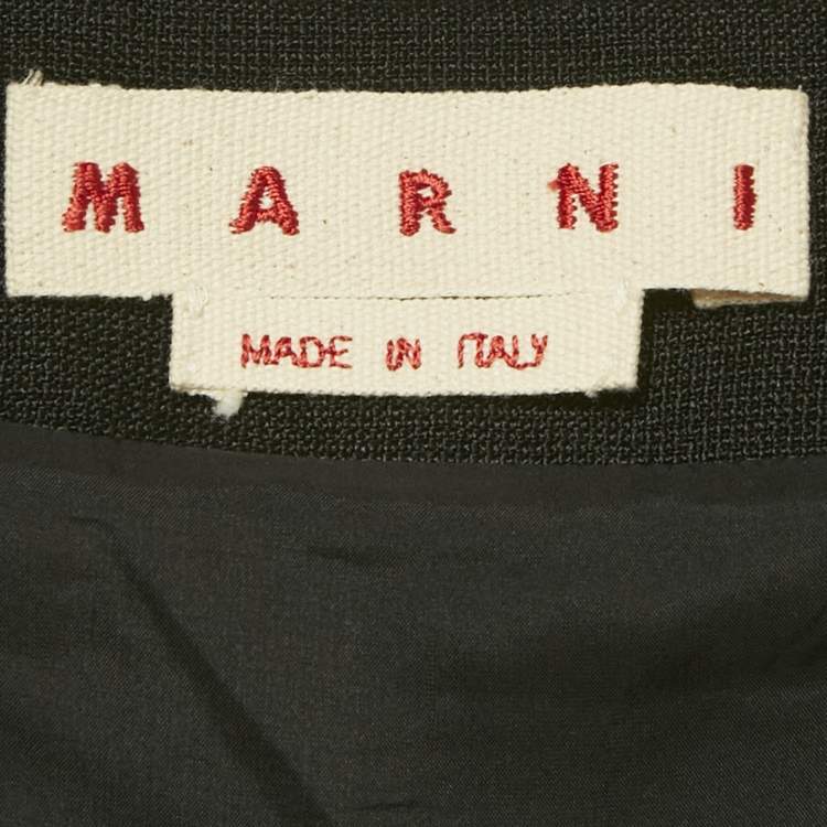 Pre Owned تنورة ميدي مارني قنب مخلوط مخططة بنفسجي/أسود ملتفة مقاس متوسط - ميديوم