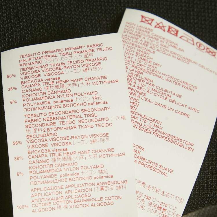 مملوكة مسبقًا Marni Black/White Brushstroke Print Hemp Blend Gauze Cropped Tank Top M