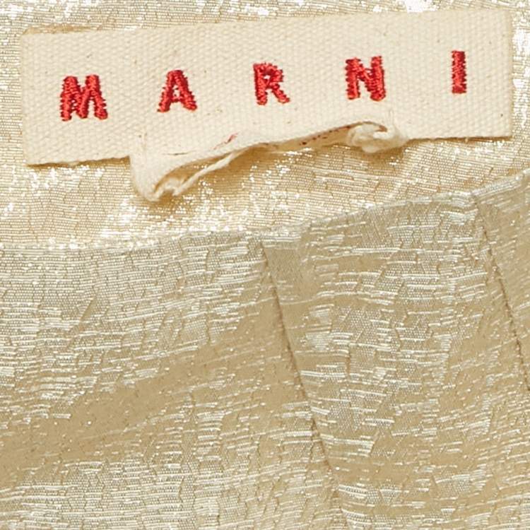 Pre Owned تنورة ميني مارني حرير ذهبي مزيج لوريكس صغيرة