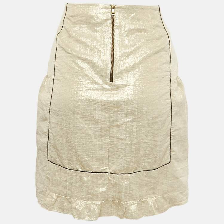 Pre Owned تنورة ميني مارني حرير ذهبي مزيج لوريكس صغيرة