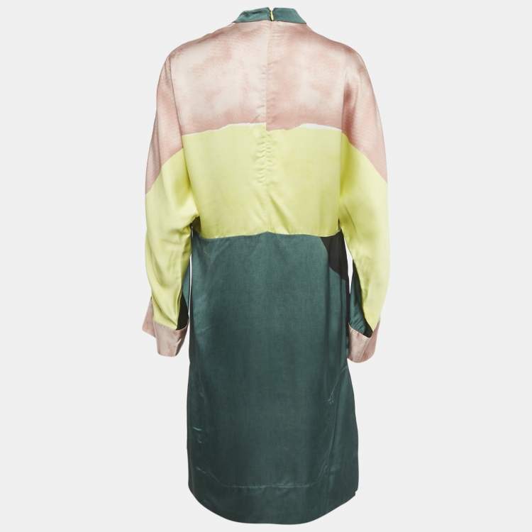 Pre Owned Marni Multicolor Satin Shift Dress M