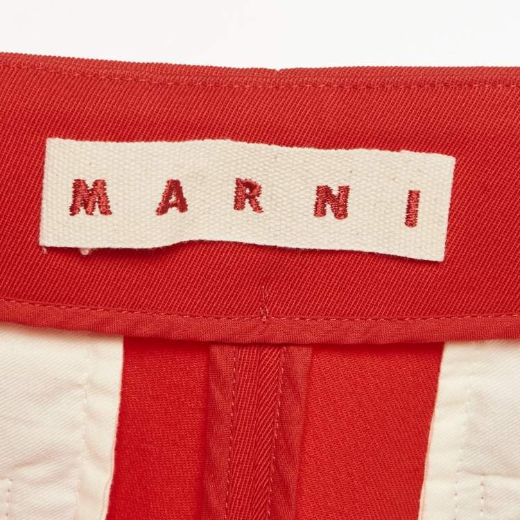 مملوكة مسبقًا Marni Red Gabardine Flared Trousers S
