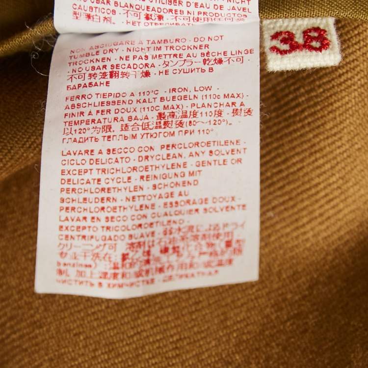 Pre Owned Marni Brown Wool Gabardine Wide-Leg Trousers S