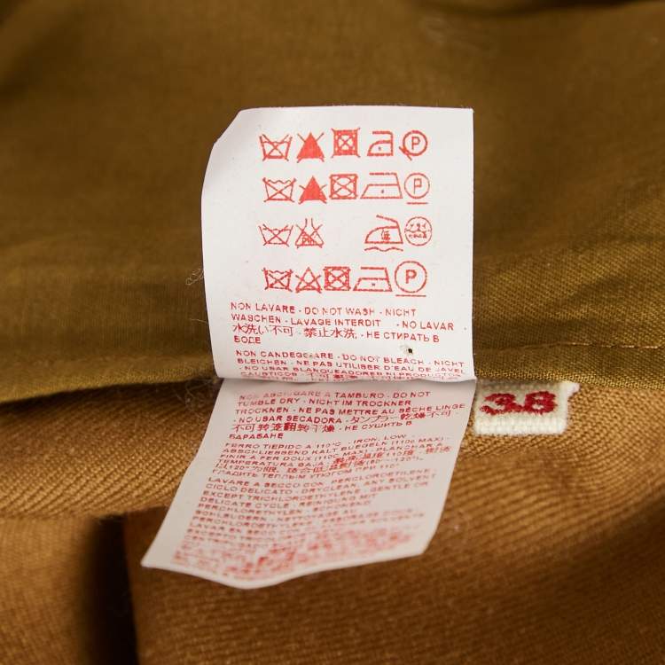 Pre Owned Marni Brown Wool Gabardine Wide-Leg Trousers S