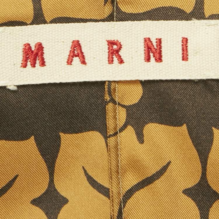 Pre Owned Marni Brown Printed Silk Top S