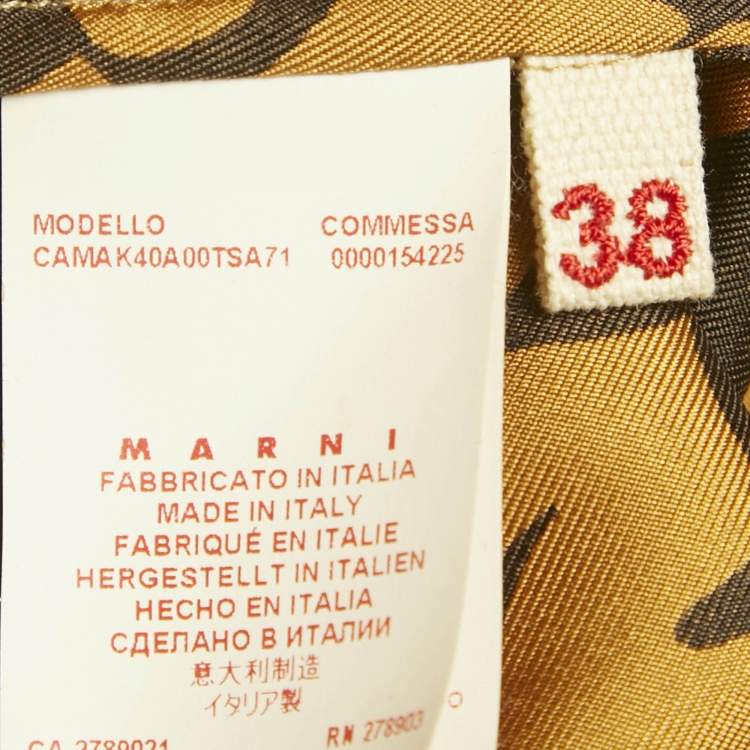 Pre Owned Marni Brown Printed Silk Top S