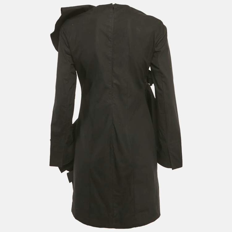 مملوكة مسبقًا فستان مارني بوبلين أسود بكشكش ميني مقاس صغير جدًا (إكس سمول)