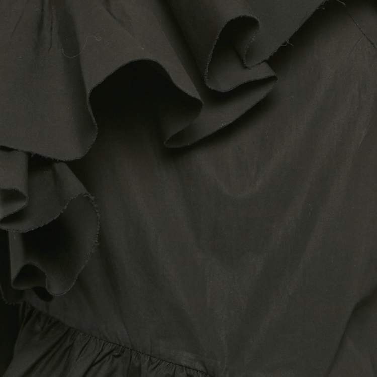 مملوكة مسبقًا فستان مارني بوبلين أسود بكشكش ميني مقاس صغير جدًا (إكس سمول)